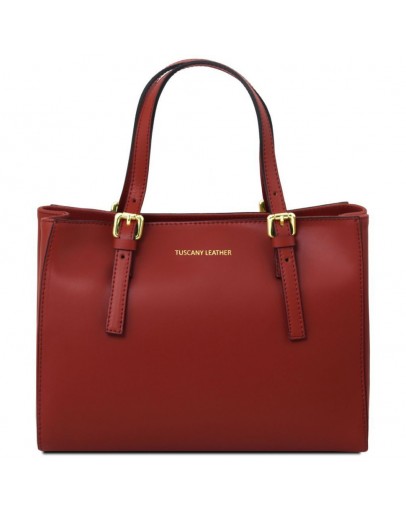 Фотография Женская красная кожаная сумка Tuscany Leather Aura TL141434 red