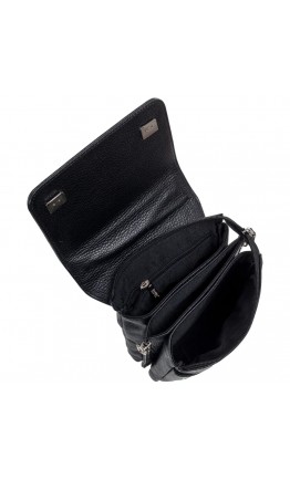 Черная кожаная маленькая сумка на плечо - барсетка BOND 1050-281