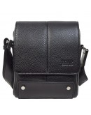 Фотография Черная кожаная небольшая сумка на плечо BOND 1089-281