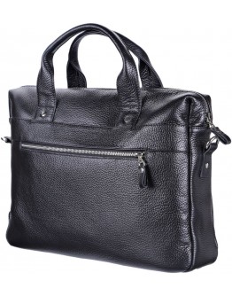 Кожаная черная мужска сумка для ноутбука SHVIGEL 11000