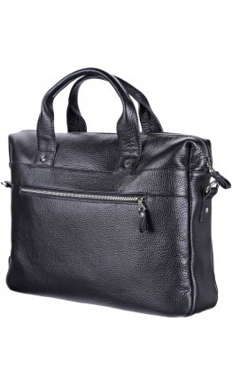 Кожаная черная мужска сумка для ноутбука SHVIGEL 11000