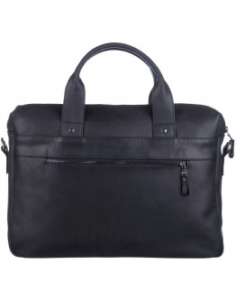 Черная деловая сумка из винтажной кожи SHVIGEL 11035