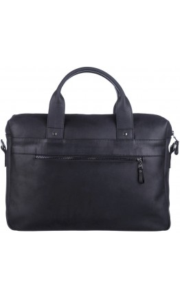 Черная деловая сумка из винтажной кожи SHVIGEL 11035