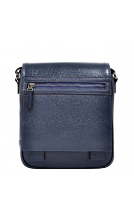 Кожаная синяя мужская сумка на плечо Bond - 1107-1170