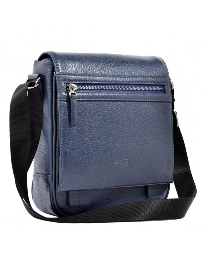 Фотография Кожаная синяя мужская сумка на плечо Bond - 1107-1170