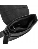 Фотография Кожаная черная мужская сумка на плечо Bond - 1107-281