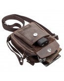 Фотография Маленькая кожаная коричневая сумка на плечо SHVIGEL 11077