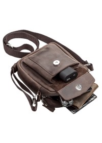 Маленькая кожаная коричневая сумка на плечо SHVIGEL 11077