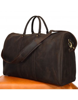 Большая дорожная коричневая сумка из прочной натуральной кожи TARWA RC-9551-4lx