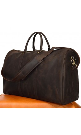 Большая дорожная коричневая сумка из прочной натуральной кожи TARWA RC-9551-4lx