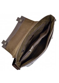 Коричневая большая кожаная горизонтальная мужская сумка на плечо BOND 1108-286