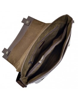 Коричневая большая кожаная горизонтальная мужская сумка на плечо BOND 1108-286