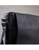 Фотография Черная сумка кожаная на плечо формата А4 SHVIGEL 11080