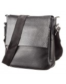 Фотография Кожаная квадратная черная сумка на плечо SHVIGEL 11081