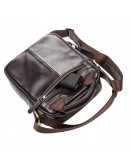 Фотография Коричневая небольшая мужская кожаная сумка - барсетка SHVIGEL 11089