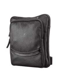 Мужская сумка кожная на плечо черная SHVIGEL 11090