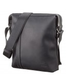 Фотография Кожаная мужская черная сумка через плечо SHVIGEL 11098