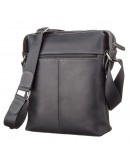 Фотография Кожаная мужская черная сумка через плечо SHVIGEL 11098