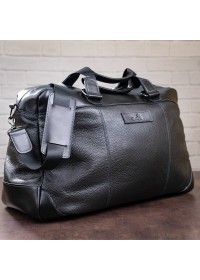 Дорожная кожаная черная мужская сумка SHVIGEL 11120