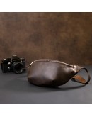 Фотография Кожаная мужская винтажная коричневая сумка на плечо GRANDE PELLE 11154
