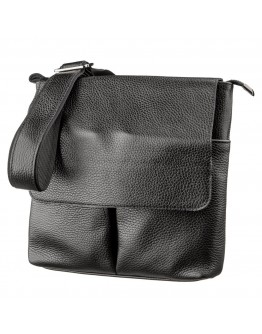 Черная мужская сумка кожаная SHVIGEL 11157