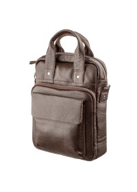 Мужская кожаная коричневая сумка формата А4 SHVIGEL 11168
