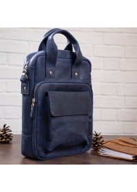 Мужская вертикальная синяя сумка формата А4 SHVIGEL 11170