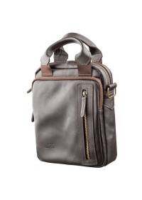 Кожаная коричневая вертикальная сумка барсетка SHVIGEL 11183