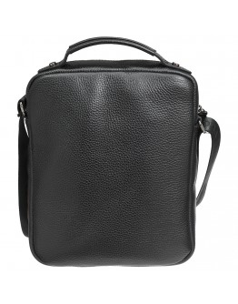 Мужская черная кожаная фирменная сумка на плечо и в руку BOND 1121-2281