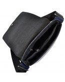 Фотография Мужская вместительная черная кожаная сумка на плечо BOND 1122-281-9