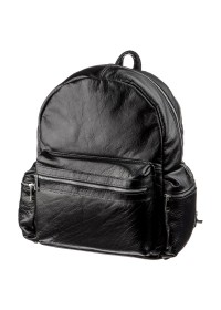 Кожаный черный вместительный рюкзак SHVIGEL 11260