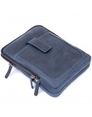 Фотография Мужская сумка синяя планшетка кожаная SHVIGEL 11284
