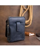 Фотография Мужская сумка синяя планшетка кожаная SHVIGEL 11284