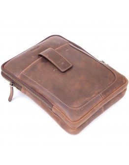 Мужская сумка коричневая планшетка кожаная SHVIGEL 11285