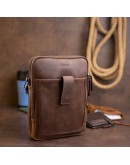 Фотография Мужская сумка коричневая планшетка кожаная SHVIGEL 11285