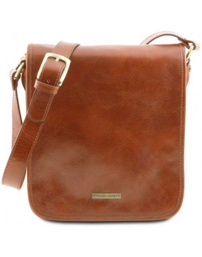 Фотография Мужская сумка на плечо медового цвета Tuscany Leather TL141255 honey
