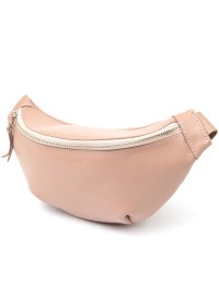 Кожаная розовая женская сумка на пояс GRANDE PELLE 11359