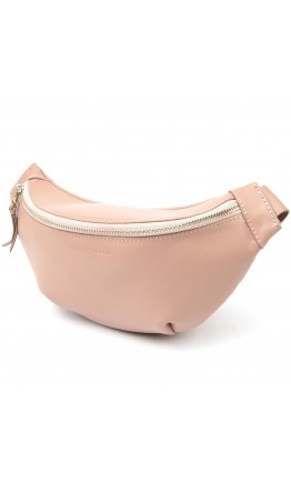 Кожаная розовая женская сумка на пояс GRANDE PELLE 11359