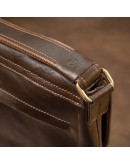 Фотография Коричневая горизонтальная кожаная плечевая сумка GRANDE PELLE 11430