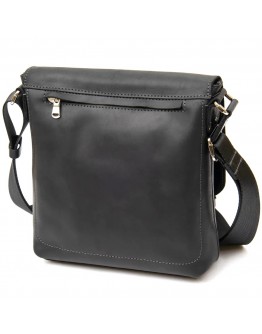 Черная мужская винтажная сумка на плечо GRANDE PELLE 11431