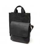 Фотография Черная мужская винтажная сумка на плечо GRANDE PELLE 11431