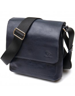 Повседневная темно-синяя кожаная сумка на плечо GRANDE PELLE 11433