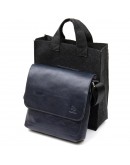 Фотография Повседневная темно-синяя кожаная сумка на плечо GRANDE PELLE 11433