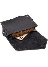Черная женская небольшая кожаная сумка GRANDE PELLE 11434