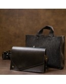 Фотография Черная женская небольшая кожаная сумка GRANDE PELLE 11434