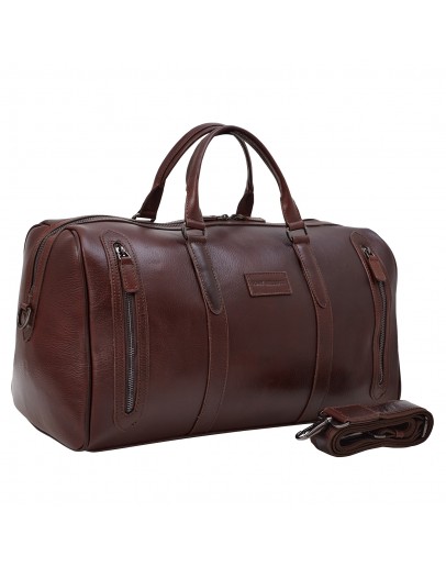 Фотография Кожаная дорожная мужская фирменная коричневая сумка TONY BELLUCCI - 1145-04