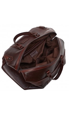 Кожаная дорожная мужская фирменная коричневая сумка TONY BELLUCCI - 1145-04