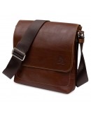 Фотография Кожаная мужская коричневая сумка на плечо GRANDE PELLE 11567