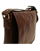 Фотография Кожаная фирменная мужская сумка на плечо The Stranger 1173301 от Time Resistance коричневая