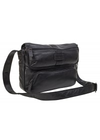 Кожаная горизонтальная черная сумка на плечо среднего размера  TONY BELLUCCI - 1184-101